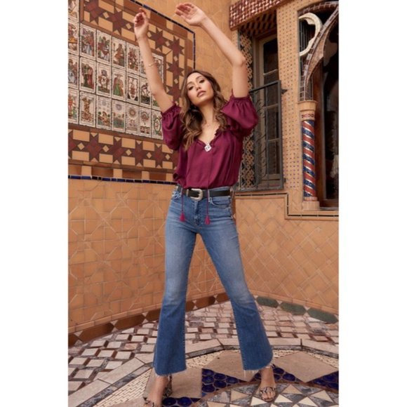 LAST ONE - WINE DOWN LONG SLEEVE BODYSUIT - Picture 5 of 7